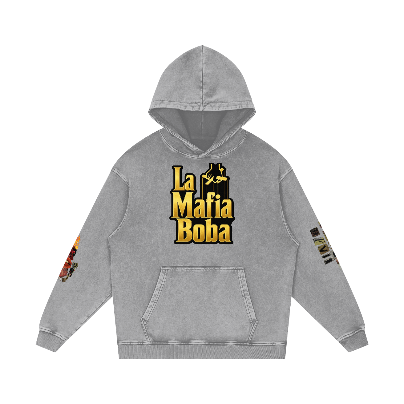Snow Washed Loose Cotton Hoodie