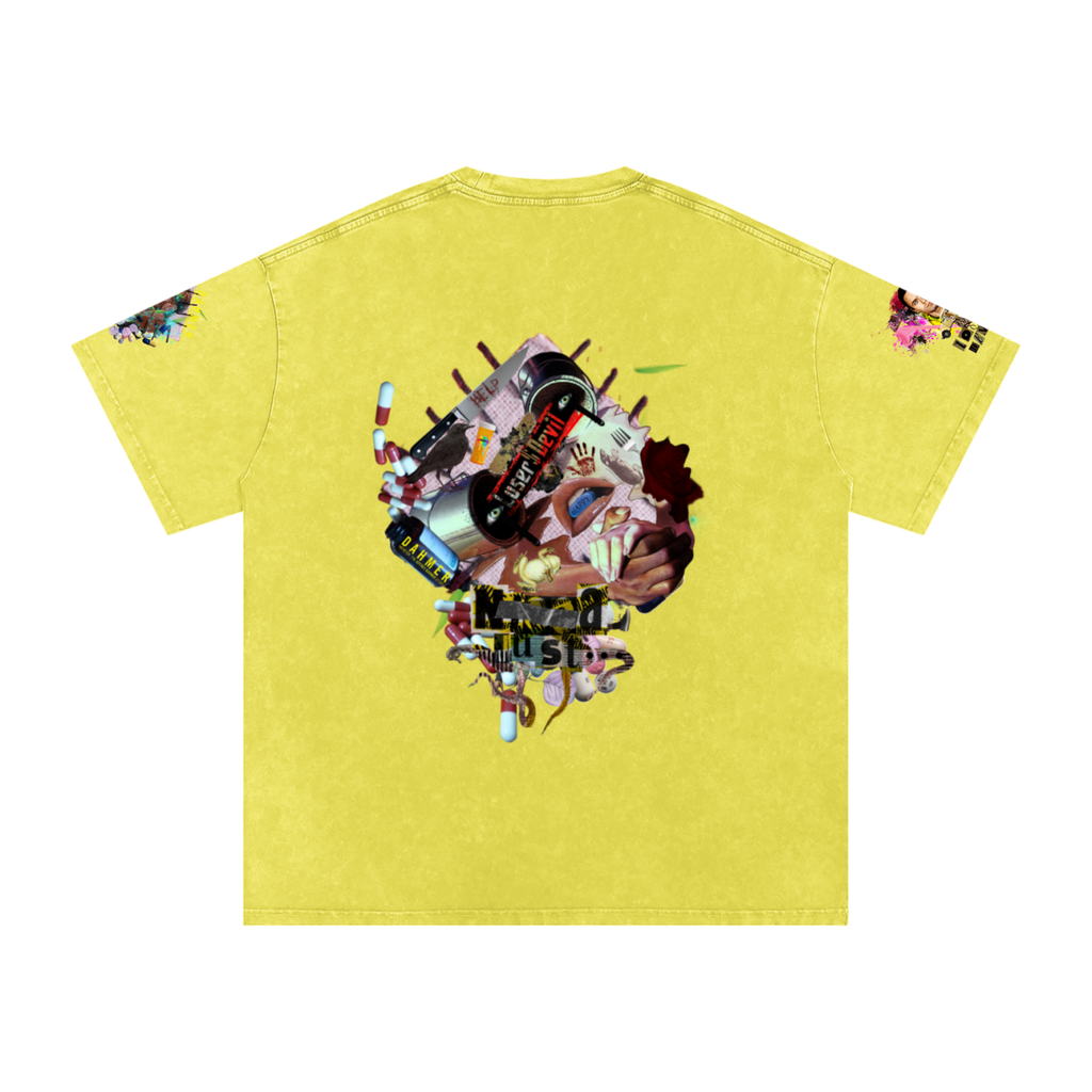 Snow Washed Oversized Cotton T-Shirt