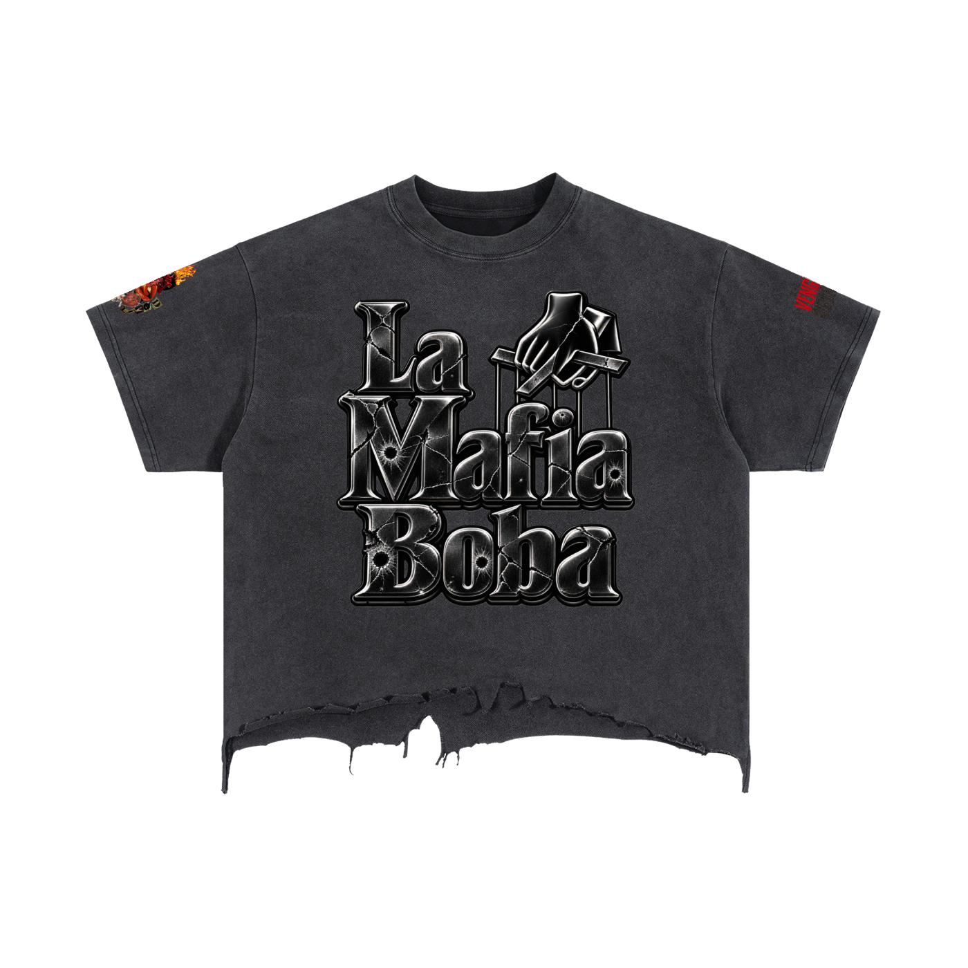 Vintage Wash Boxy Distressed Hem T-Shirt