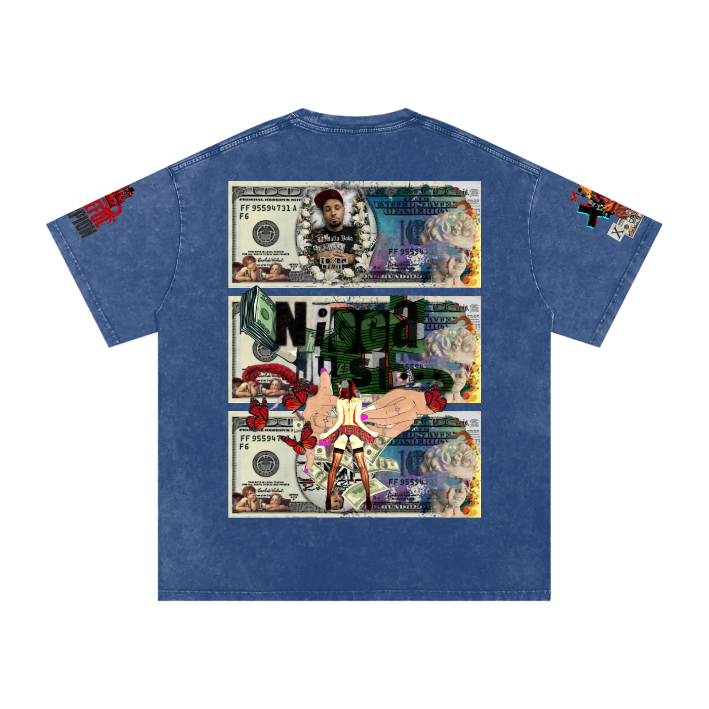 Snow Washed Oversized Cotton T-Shirt