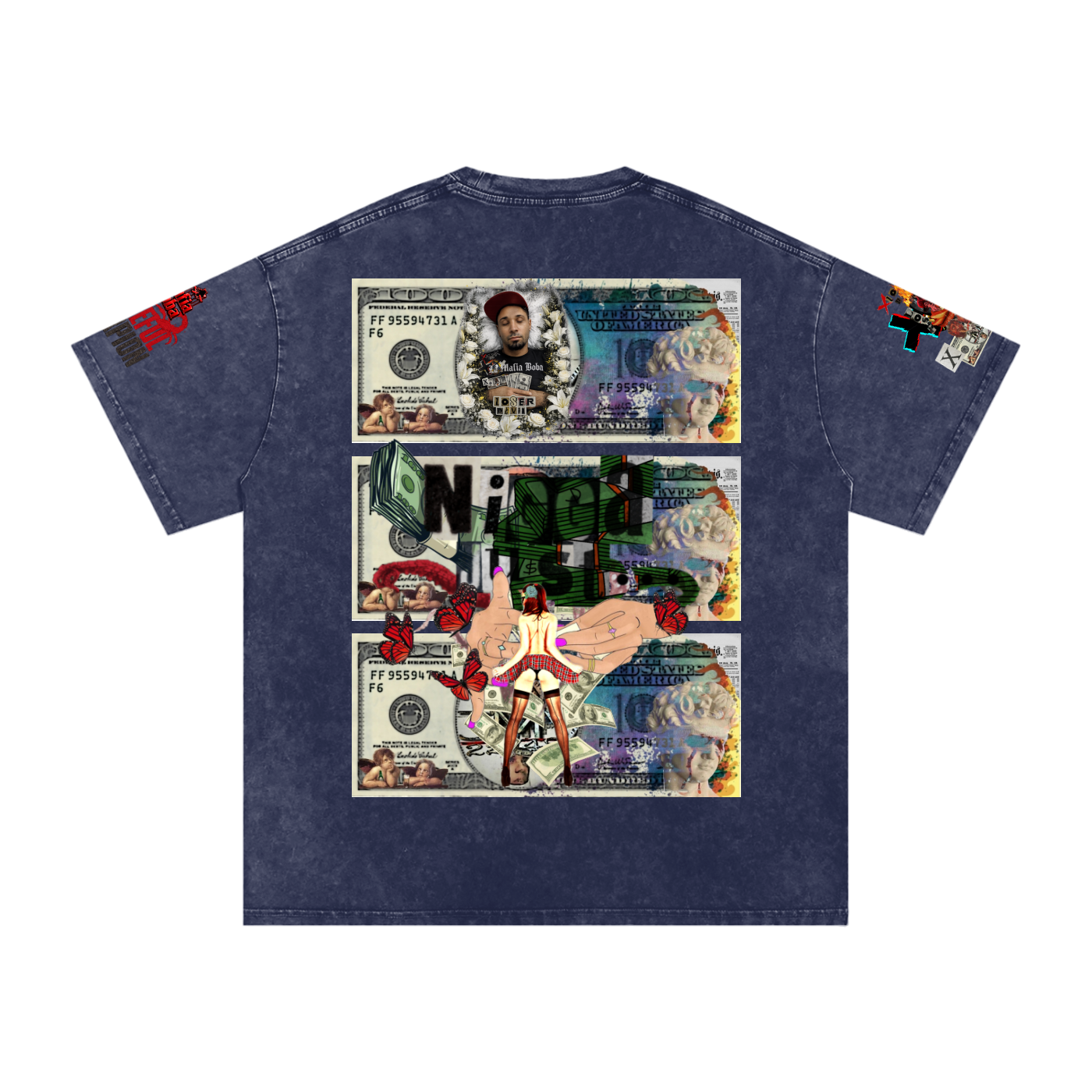 Snow Washed Oversized Cotton T-Shirt
