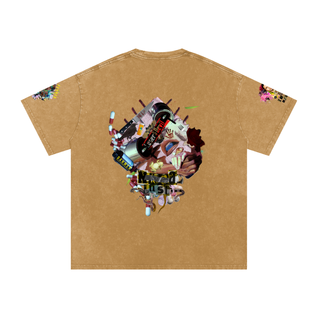 Snow Washed Oversized Cotton T-Shirt