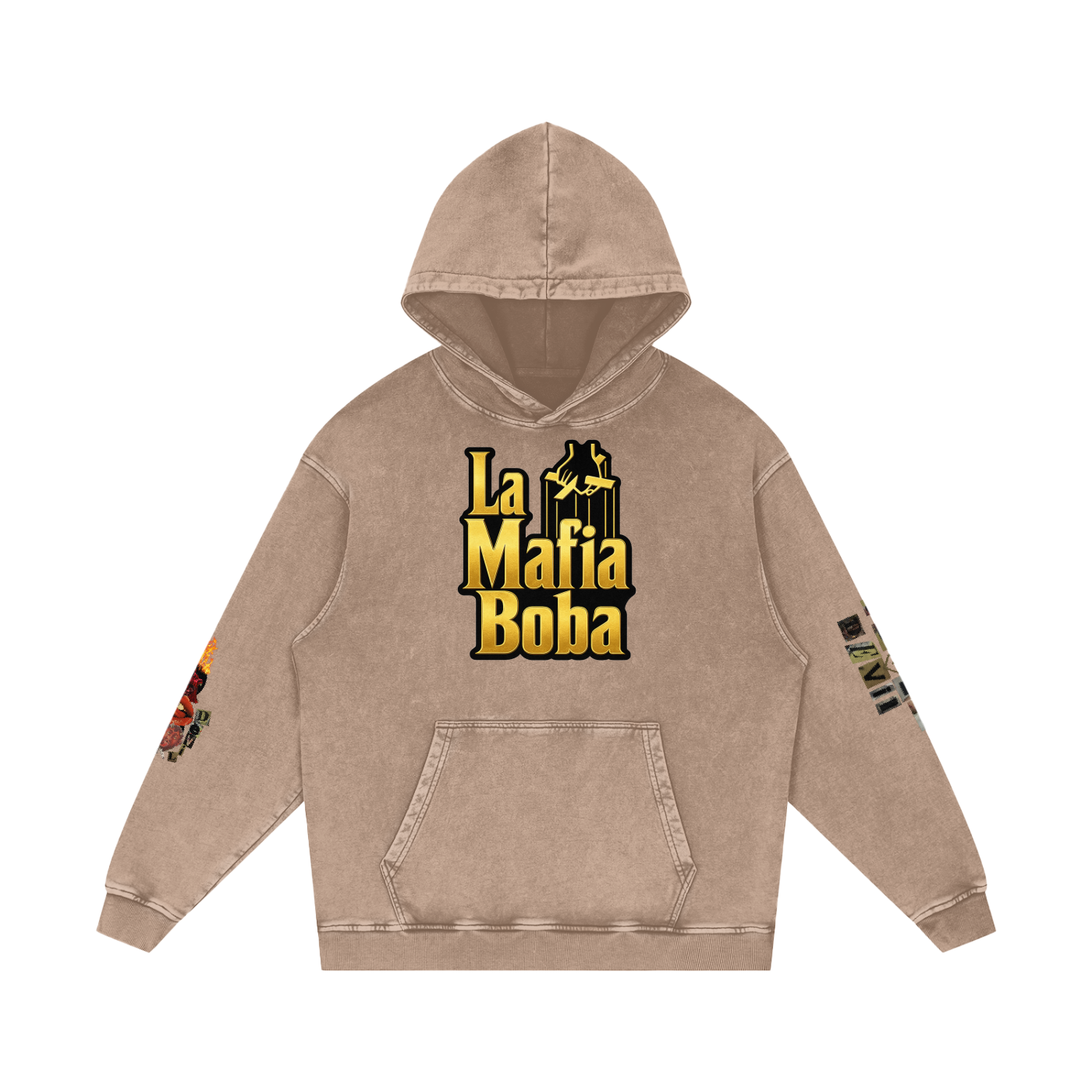 Snow Washed Loose Cotton Hoodie