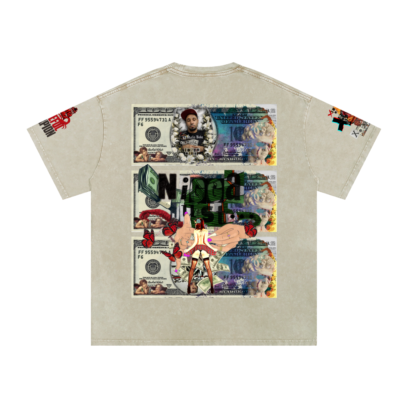 Snow Washed Oversized Cotton T-Shirt