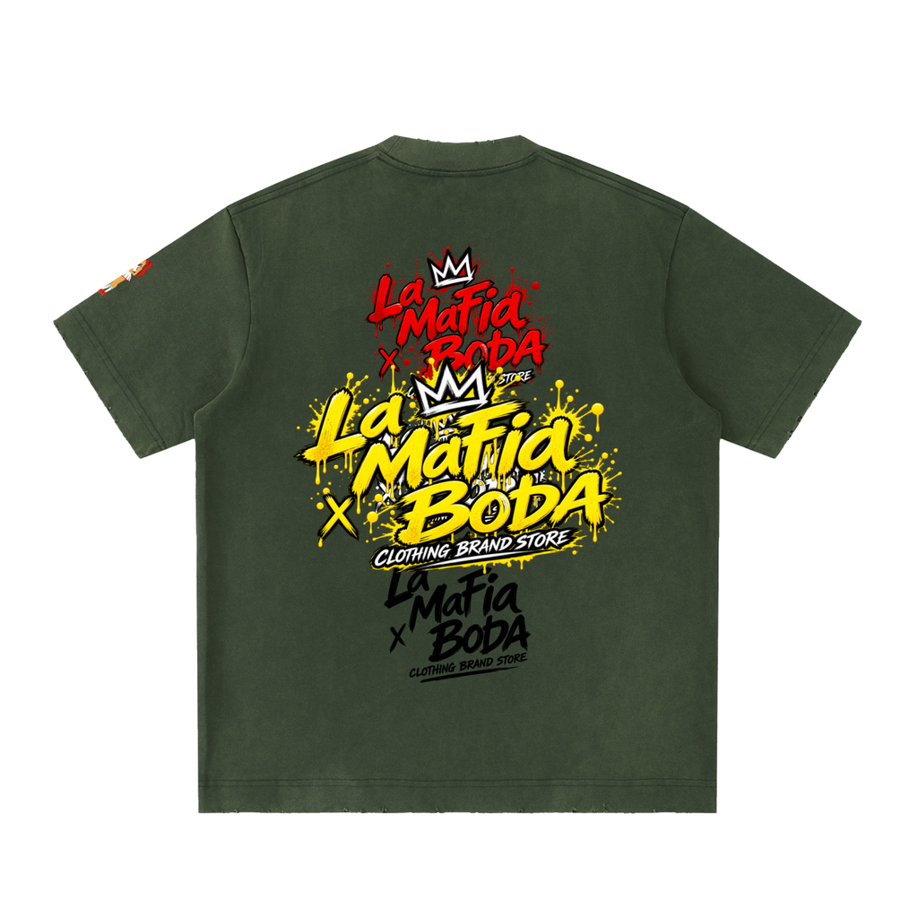 Heavyweight Vintage Washed Frayed T-Shirt