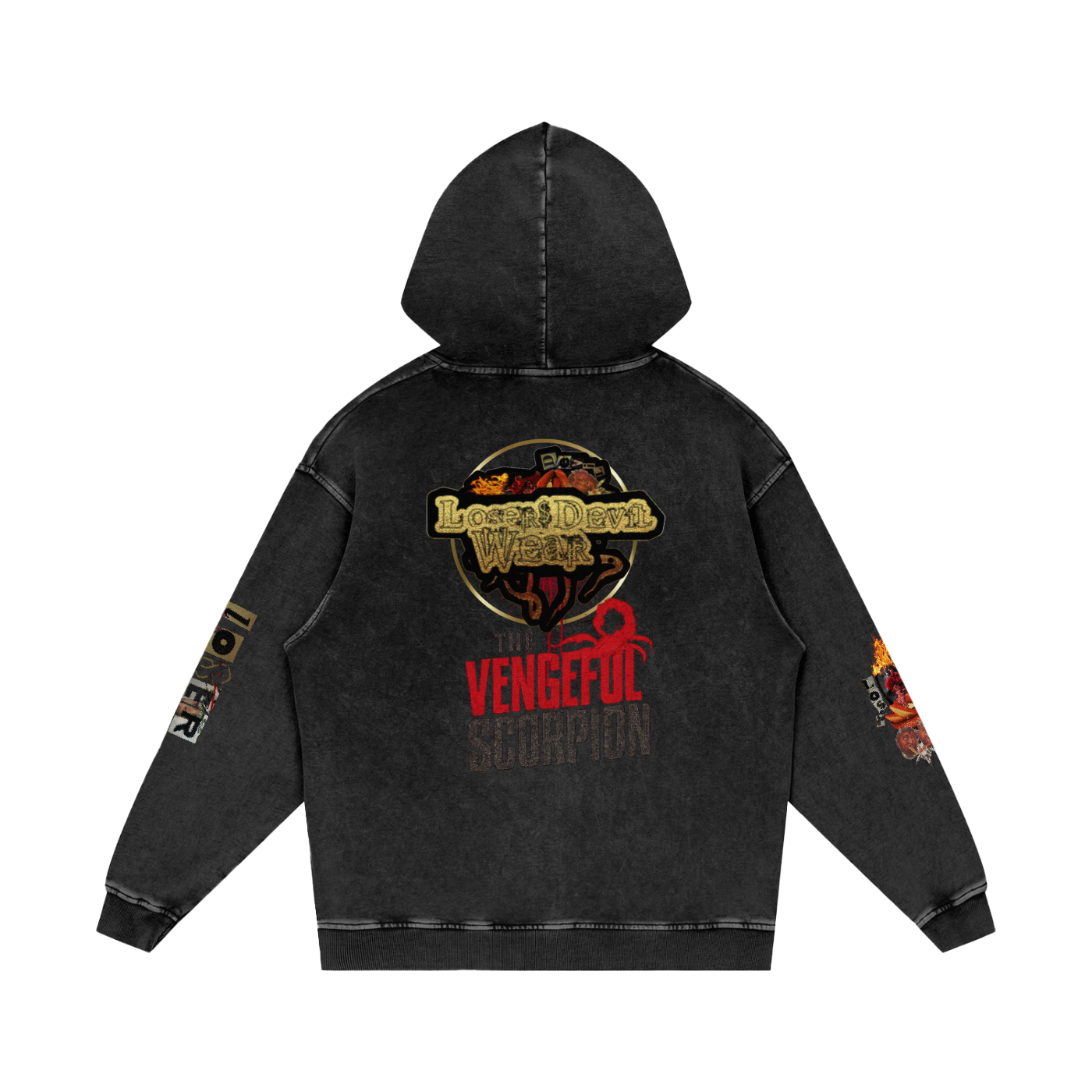 Snow Washed Loose Cotton Hoodie
