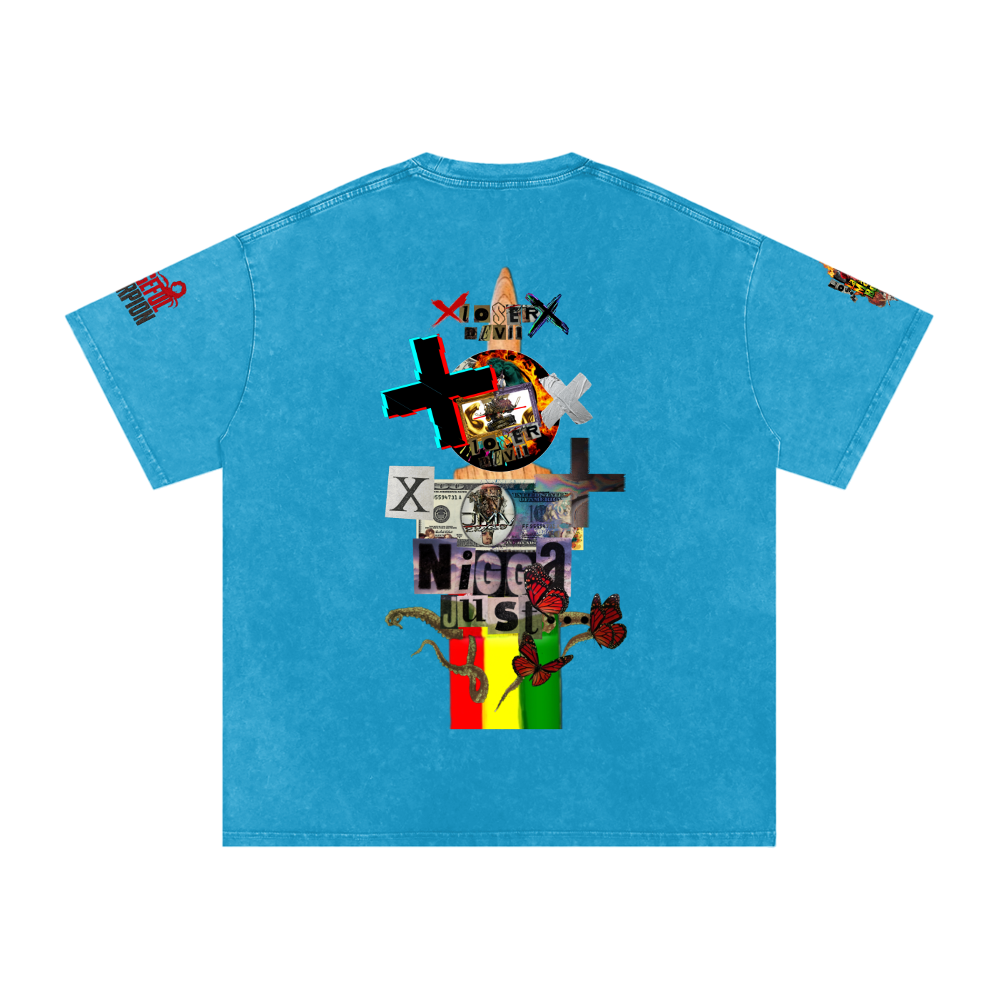 Snow Washed Oversized Cotton T-Shirt