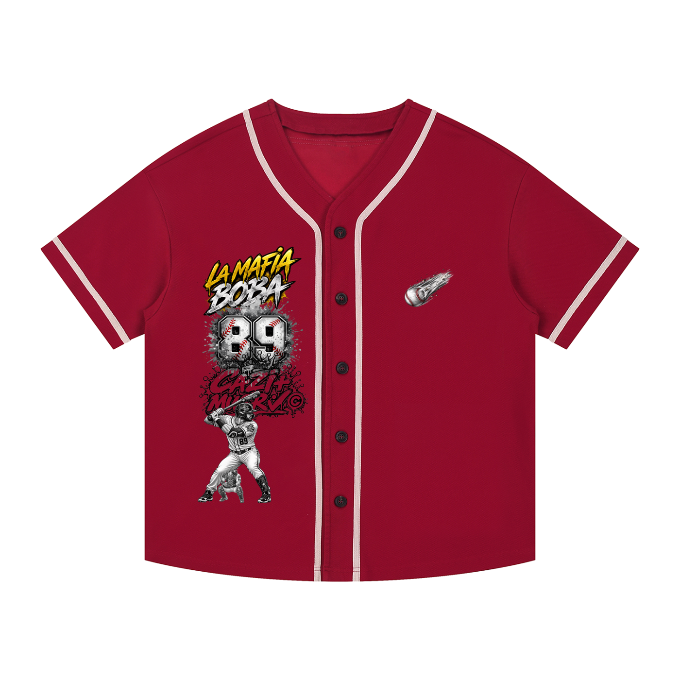 Contrast Piped Button-Up Jersey