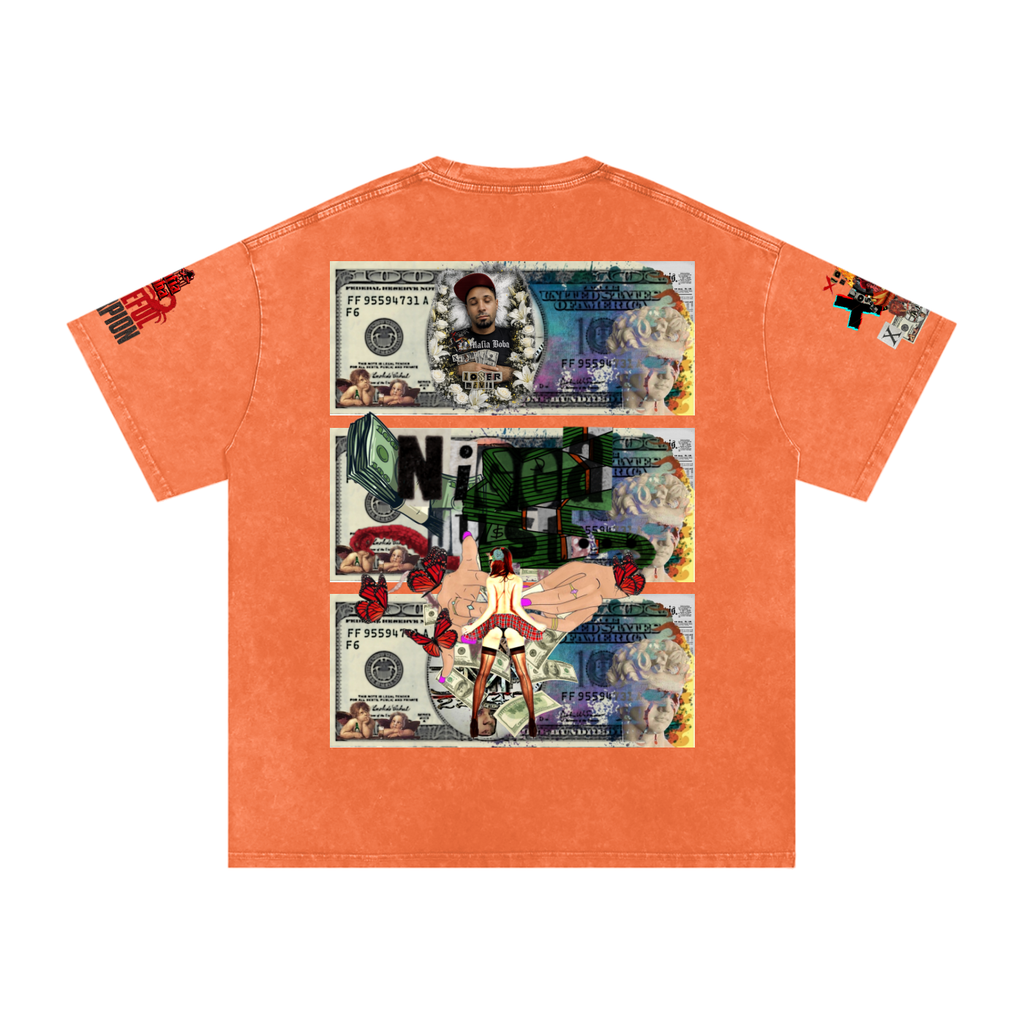 Snow Washed Oversized Cotton T-Shirt
