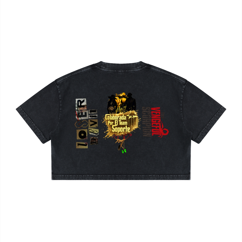 Women's Mineral Wash Cotton Crop T-Shirt