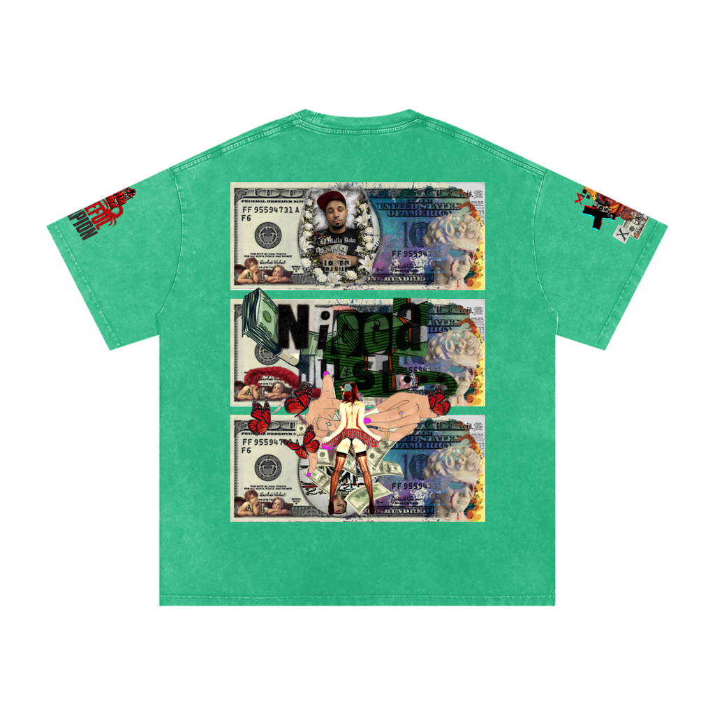 Snow Washed Oversized Cotton T-Shirt