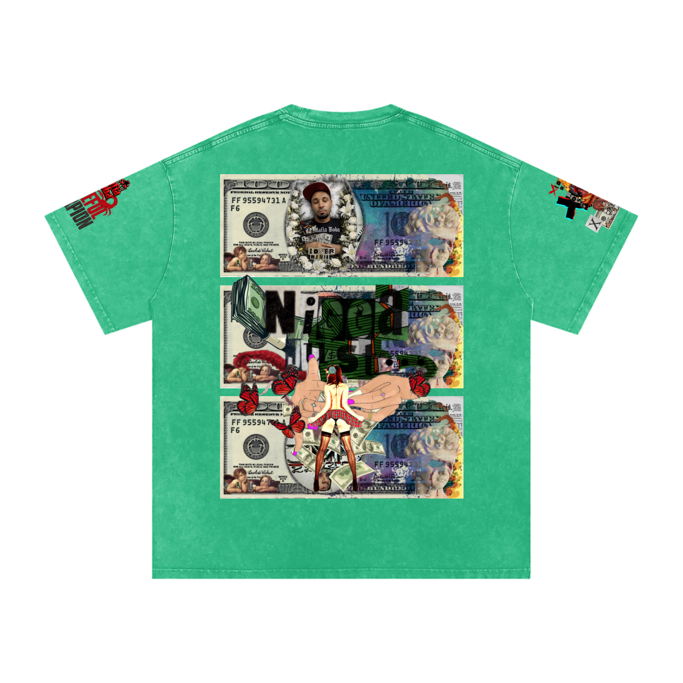 Snow Washed Oversized Cotton T-Shirt