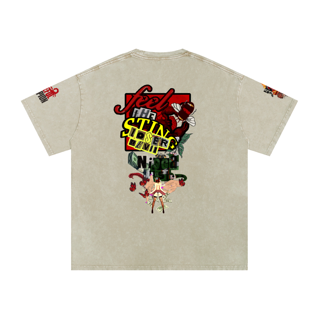 Snow Washed Oversized Cotton T-Shirt