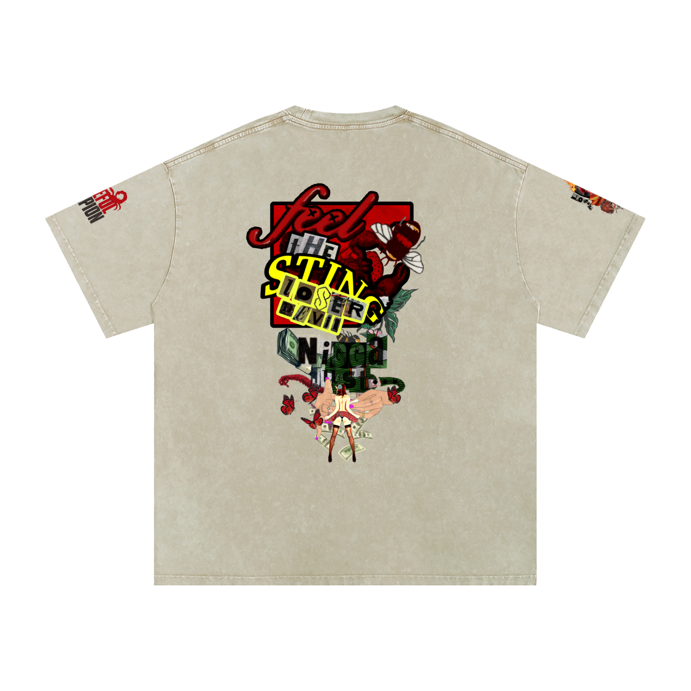Snow Washed Oversized Cotton T-Shirt