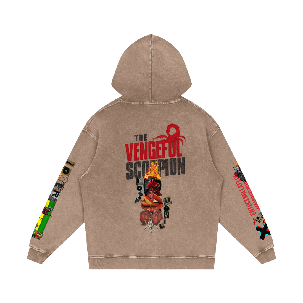 Snow Washed Loose Cotton Hoodie