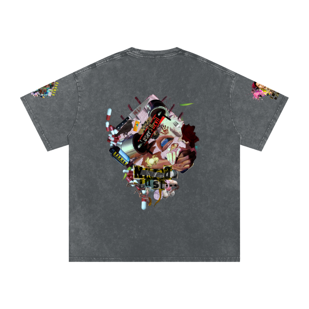 Snow Washed Oversized Cotton T-Shirt