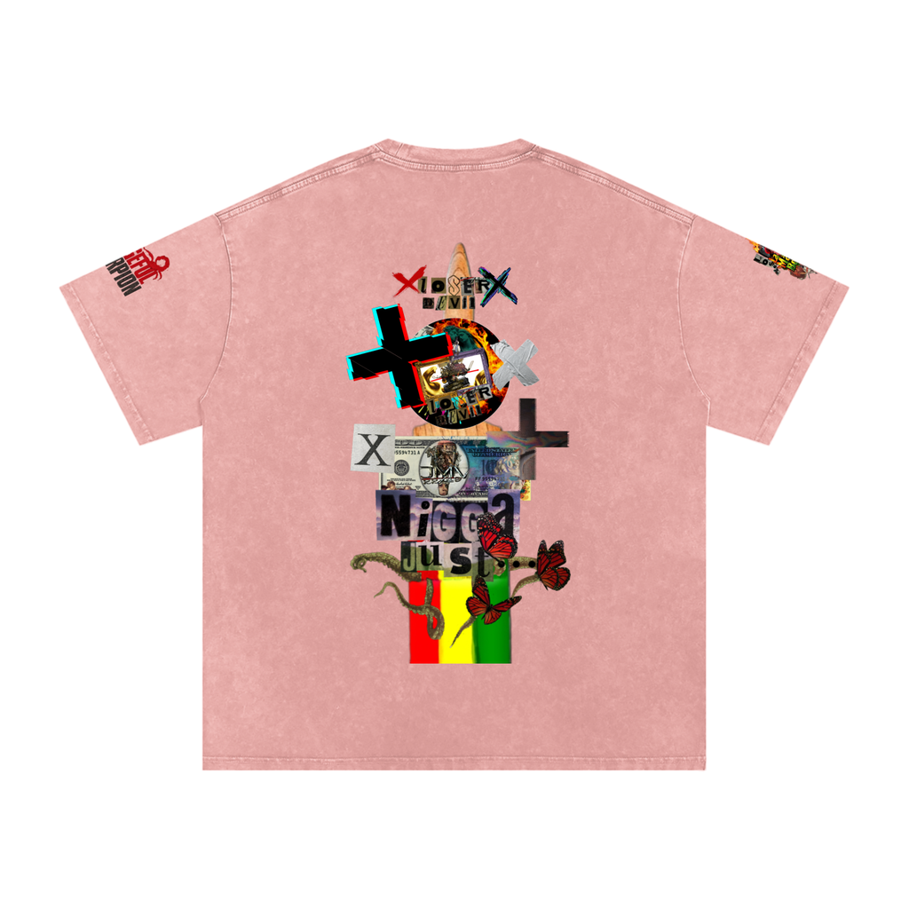Snow Washed Oversized Cotton T-Shirt