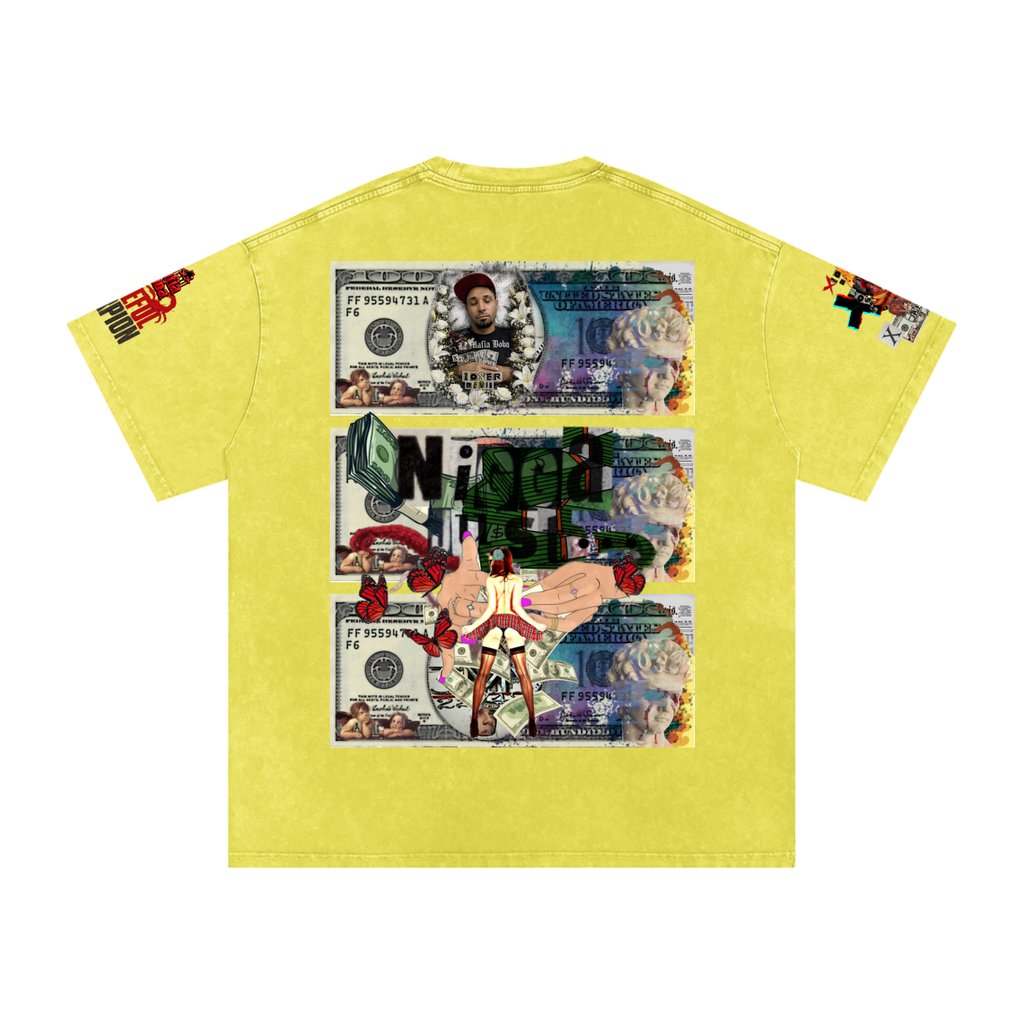 Snow Washed Oversized Cotton T-Shirt