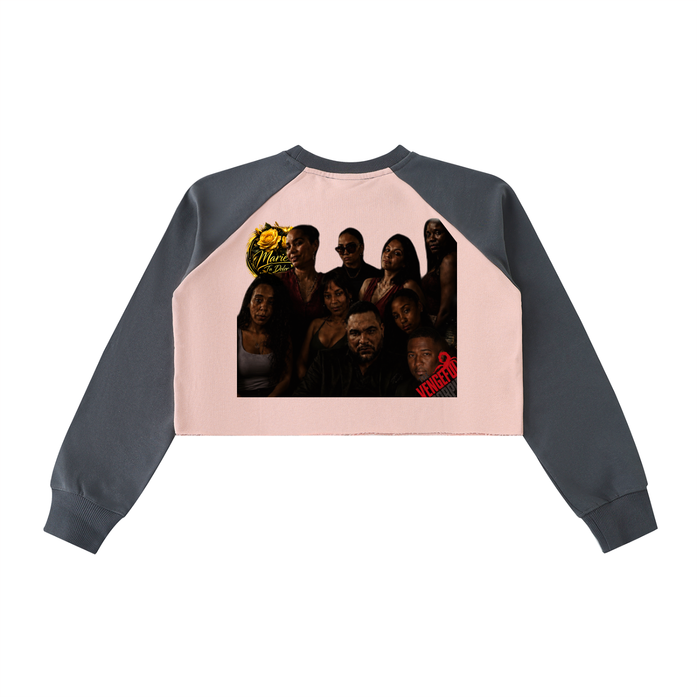 Raw-Hem Color-Block Raglan Crop Sweatshirt