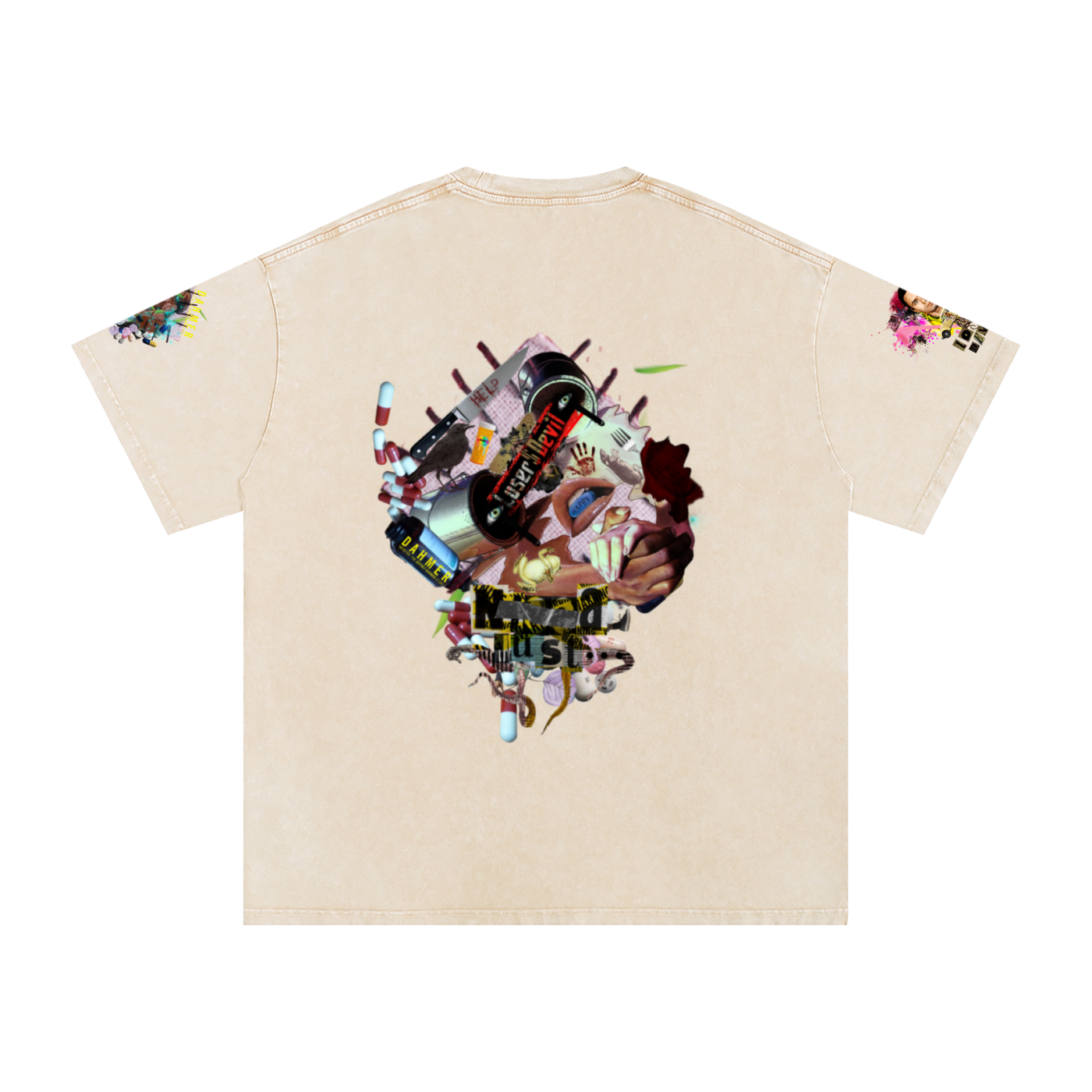 Snow Washed Oversized Cotton T-Shirt