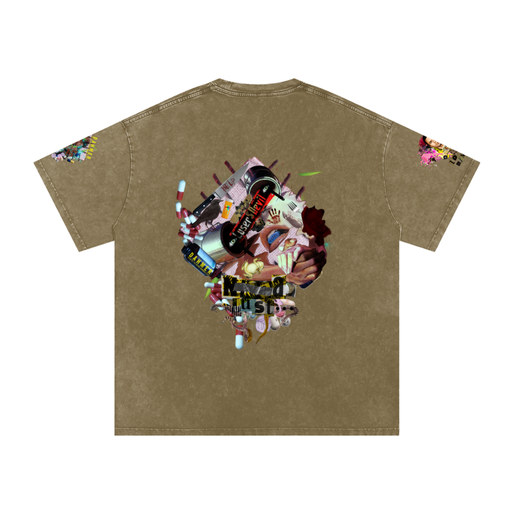 Snow Washed Oversized Cotton T-Shirt