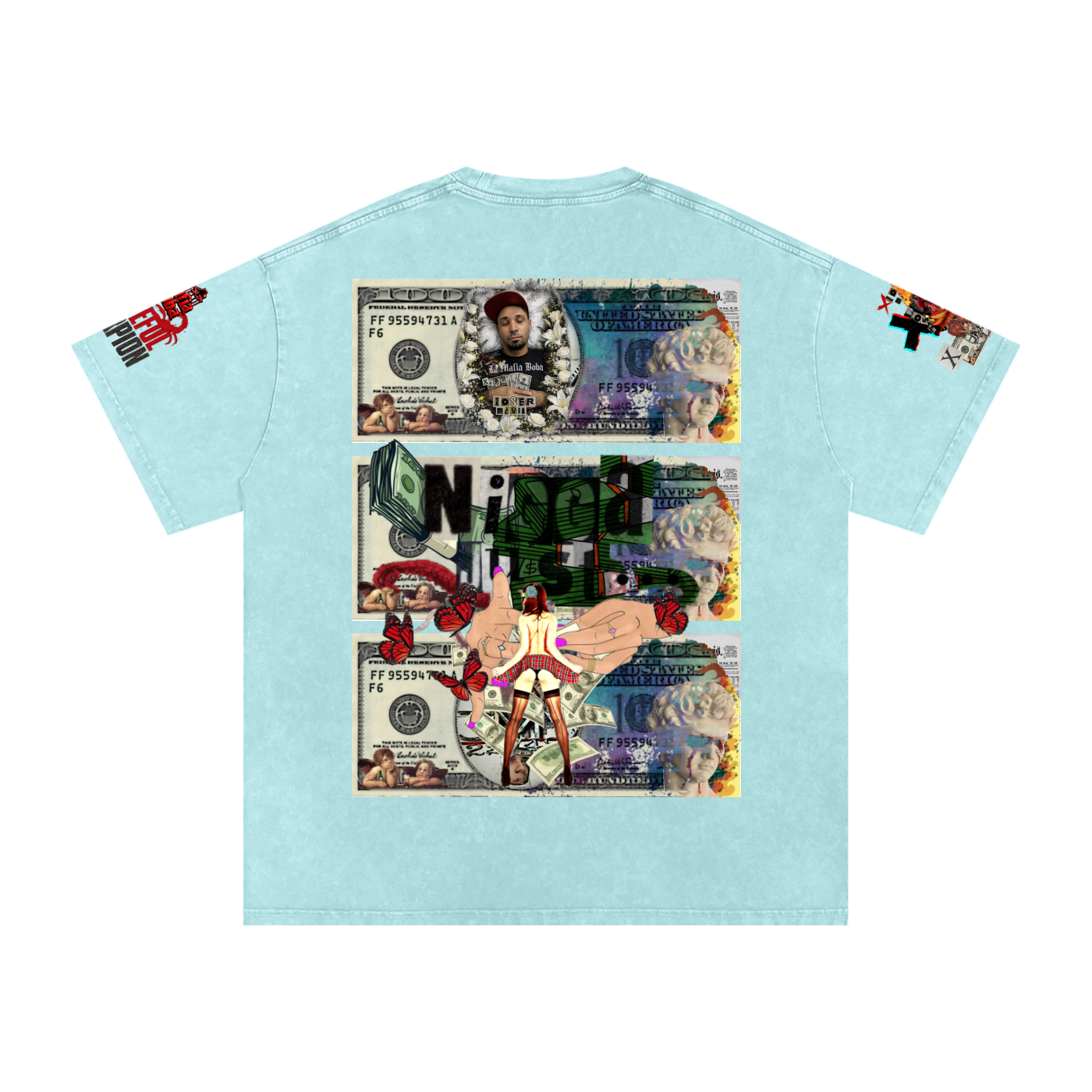 Snow Washed Oversized Cotton T-Shirt
