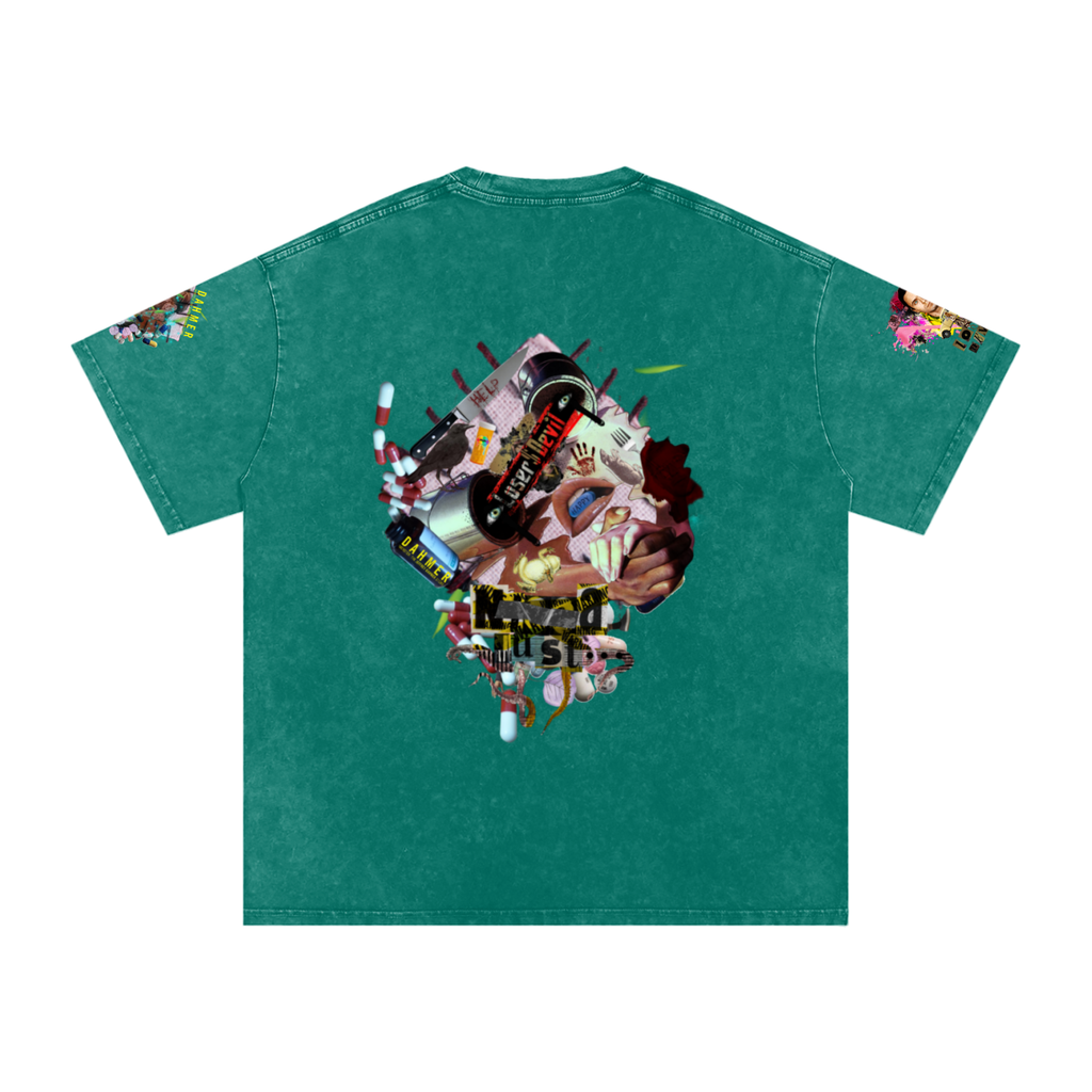 Snow Washed Oversized Cotton T-Shirt