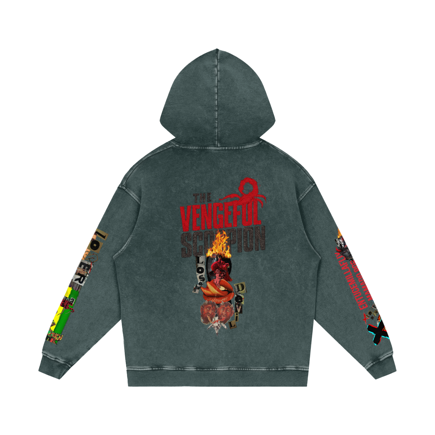 Snow Washed Loose Cotton Hoodie