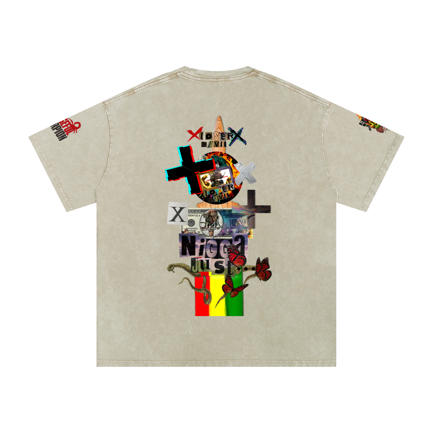 Snow Washed Oversized Cotton T-Shirt