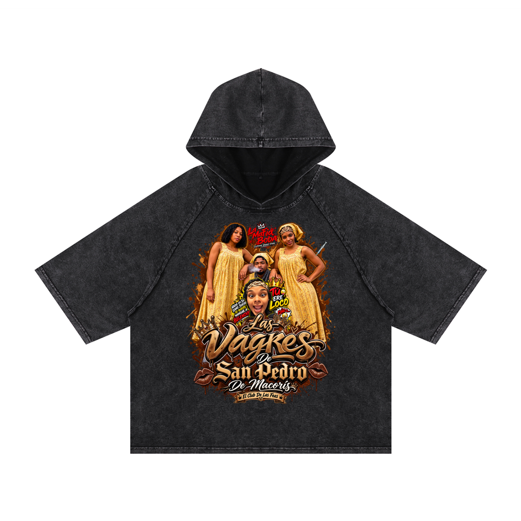 Snow Washed Hooded Boxy T-Shirt