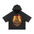 Snow Washed Hooded Boxy T-Shirt