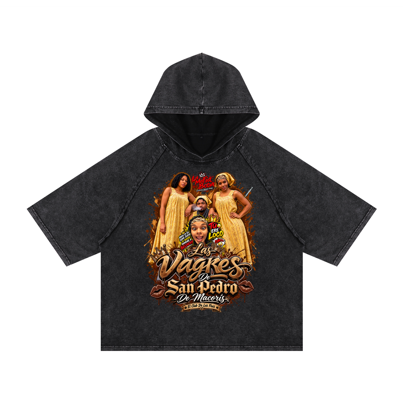 Snow Washed Hooded Boxy T-Shirt