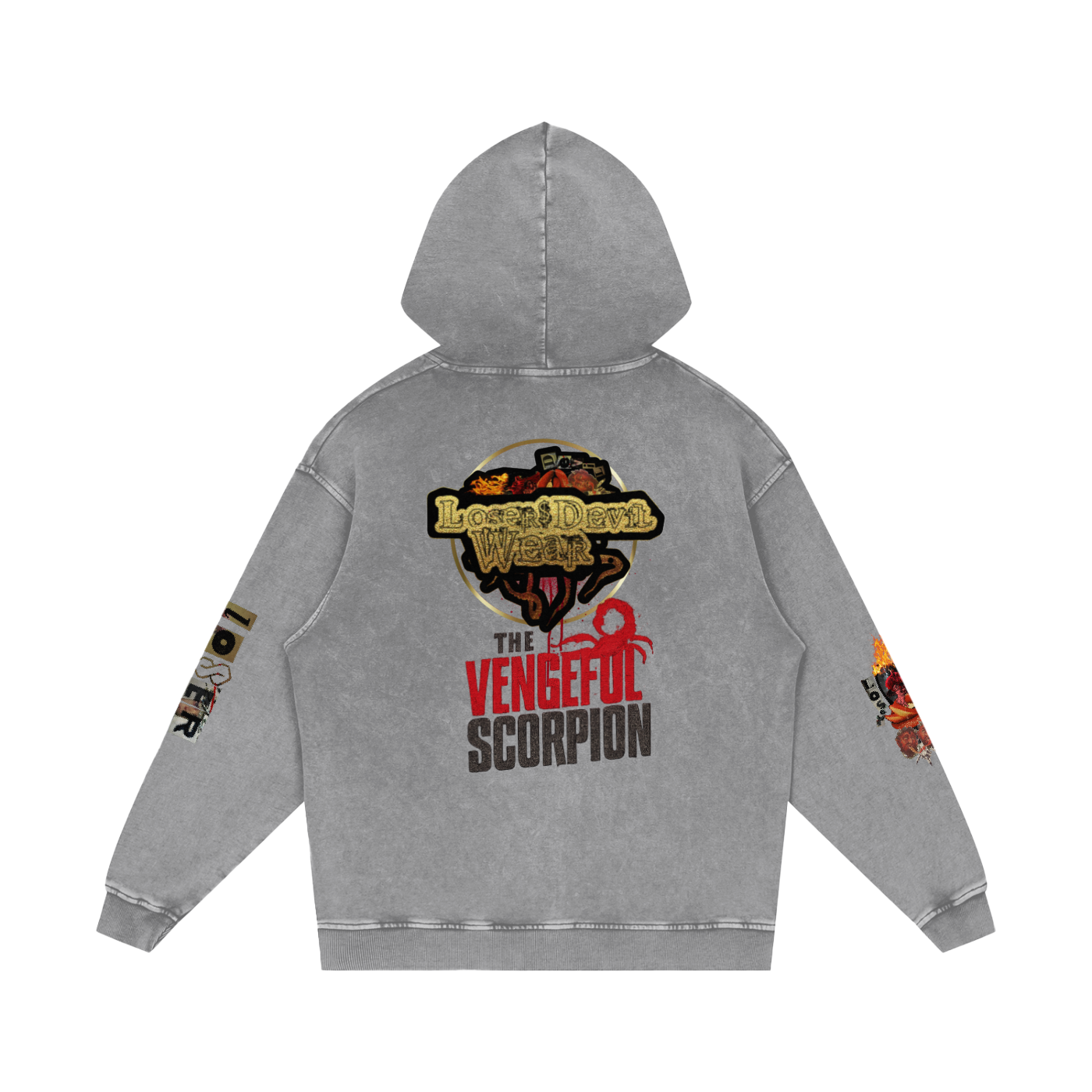 Snow Washed Loose Cotton Hoodie