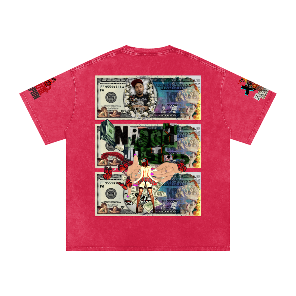 Snow Washed Oversized Cotton T-Shirt