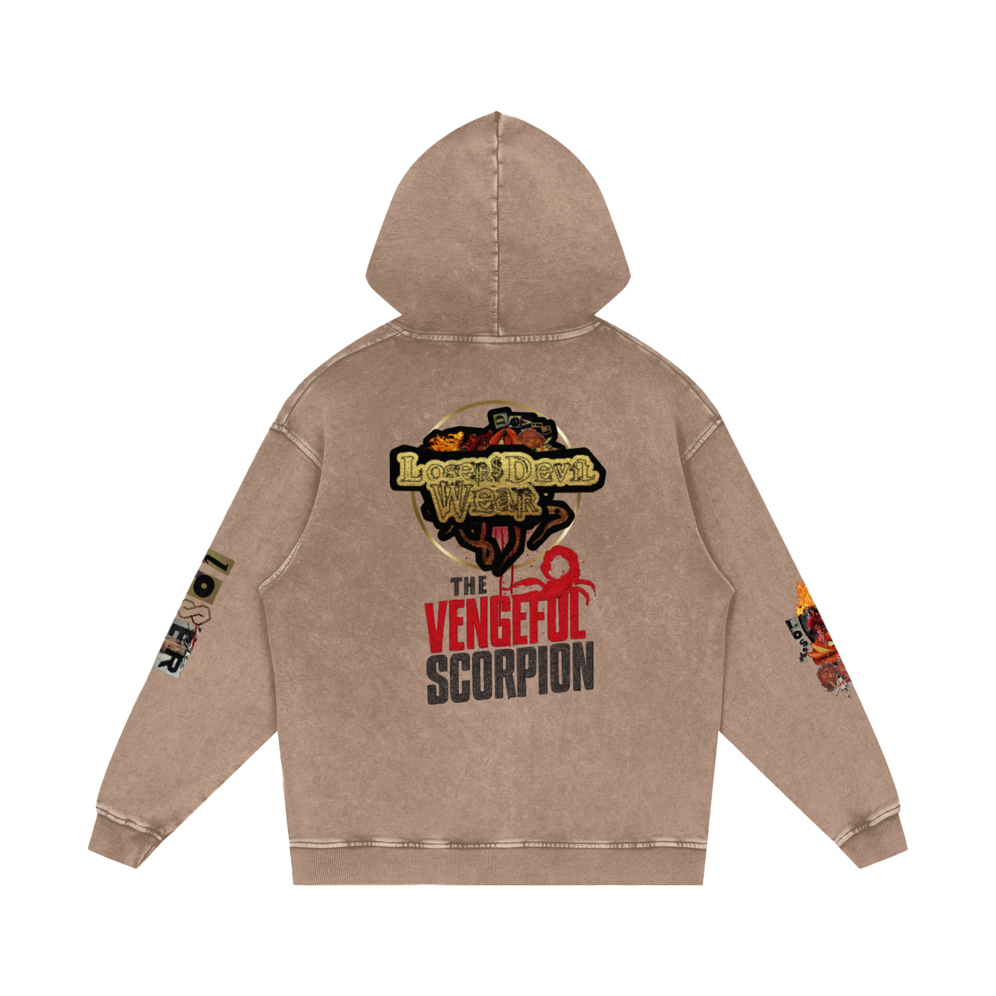 Snow Washed Loose Cotton Hoodie