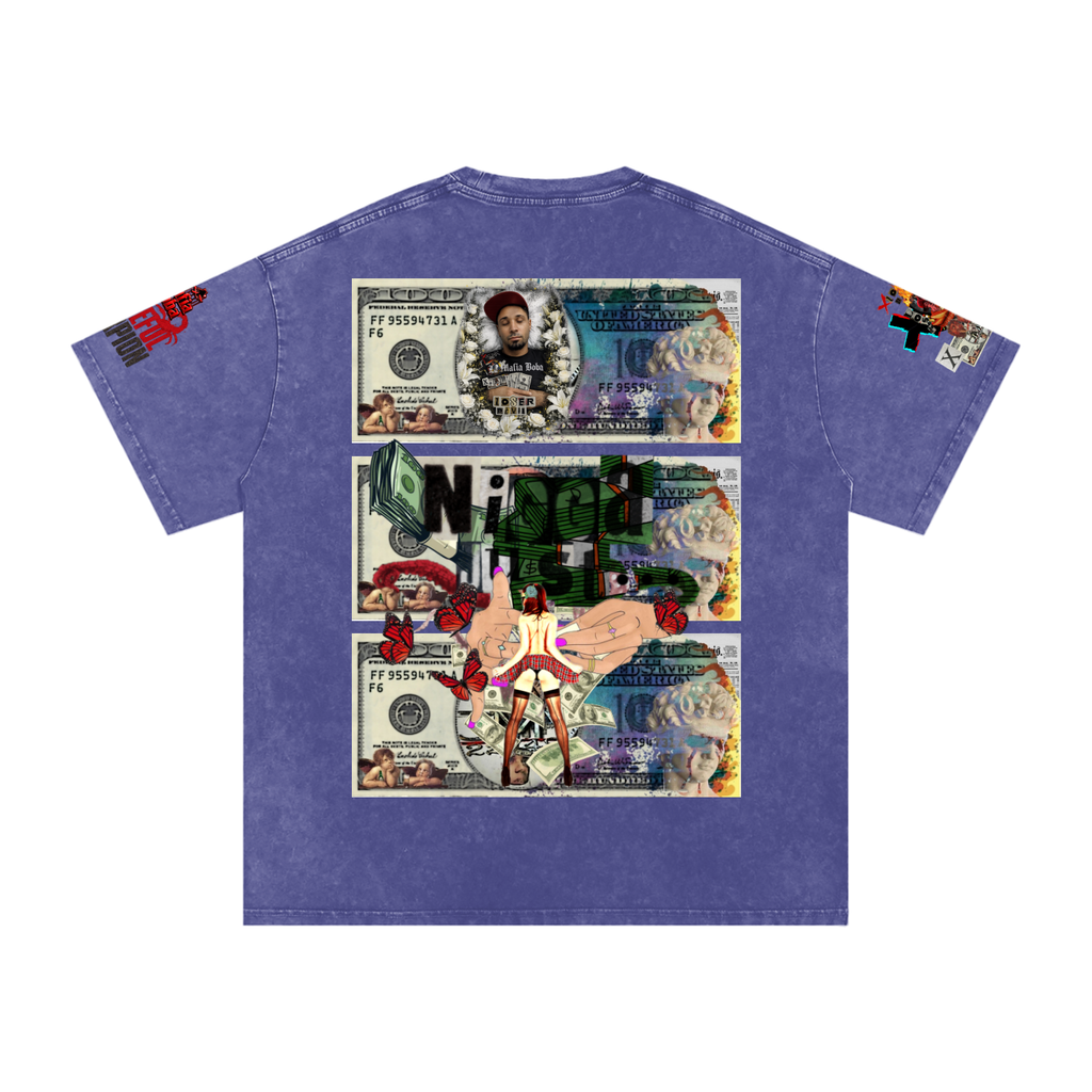 Snow Washed Oversized Cotton T-Shirt