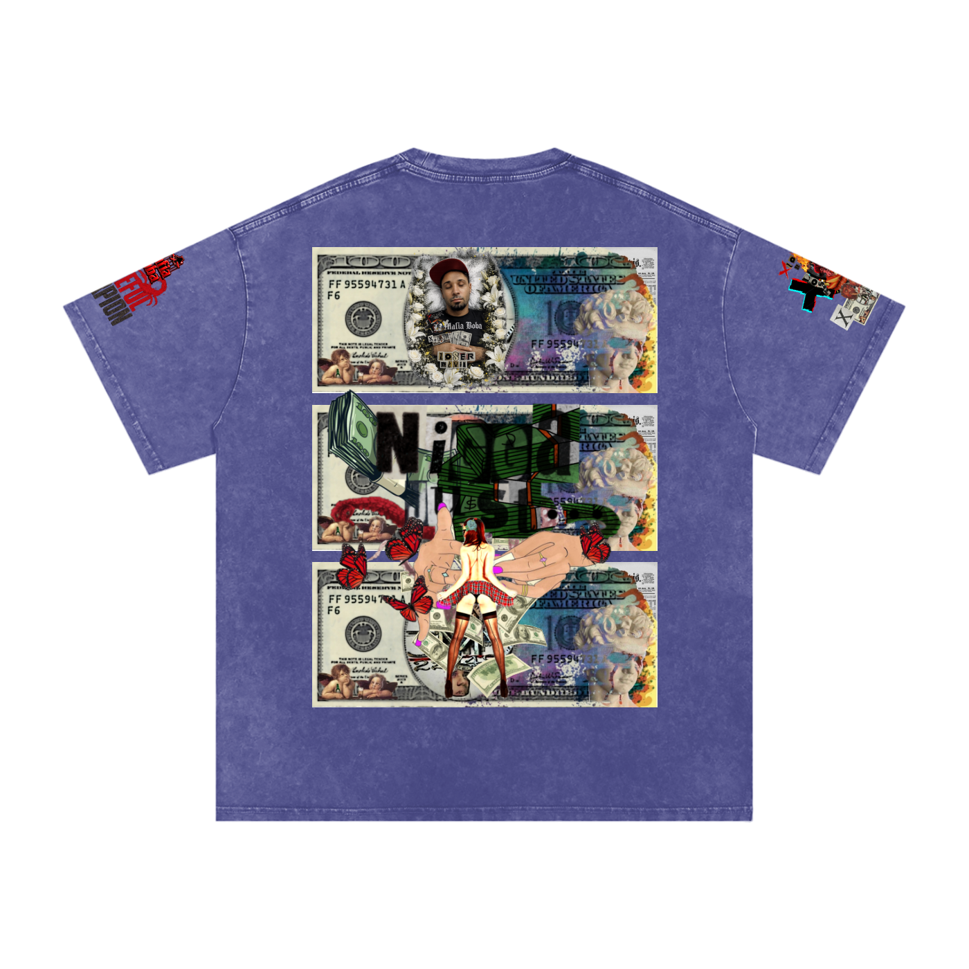Snow Washed Oversized Cotton T-Shirt