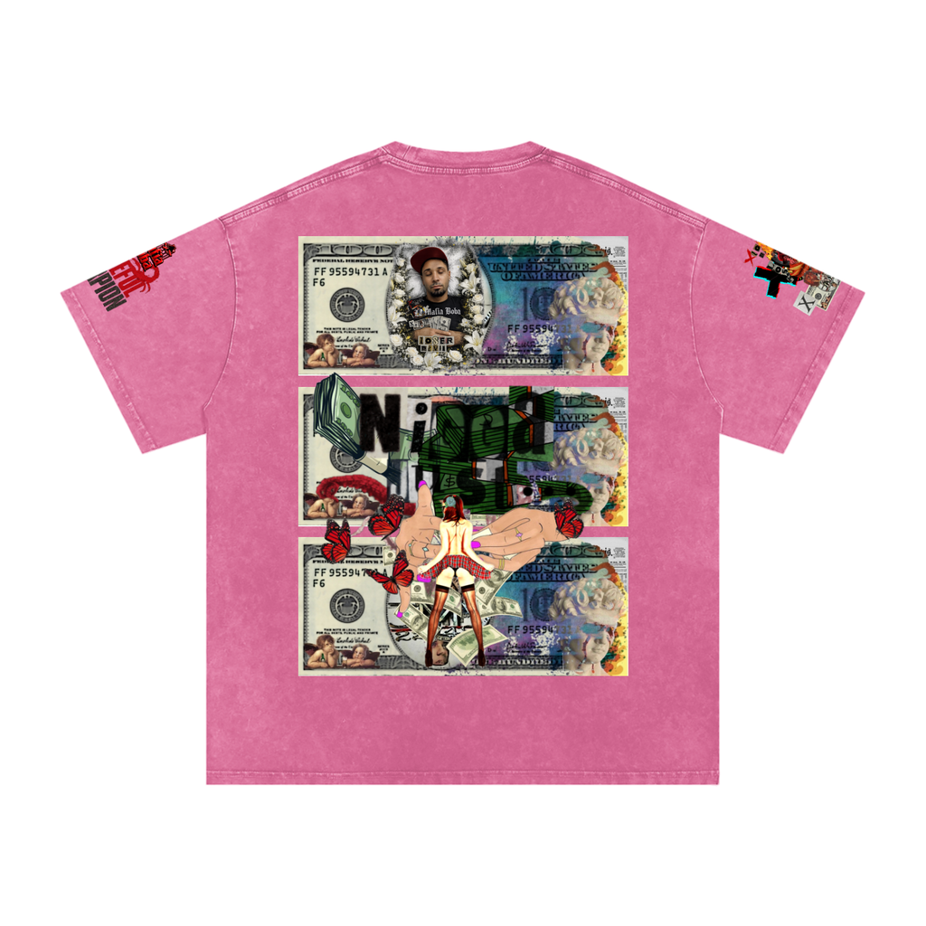 Snow Washed Oversized Cotton T-Shirt