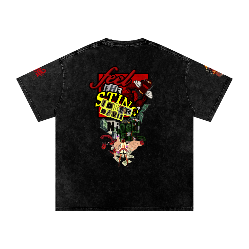 Snow Washed Oversized Cotton T-Shirt