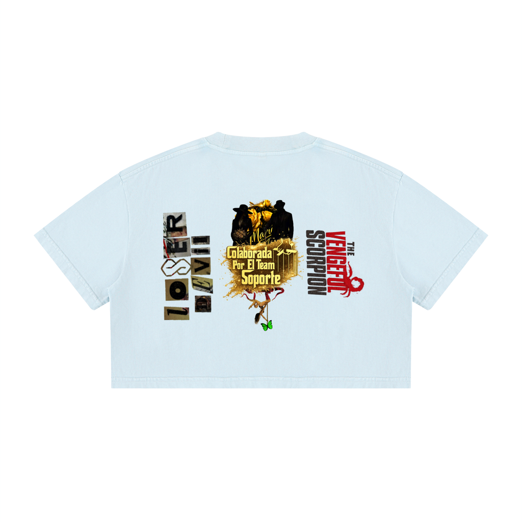Women's Mineral Wash Cotton Crop T-Shirt