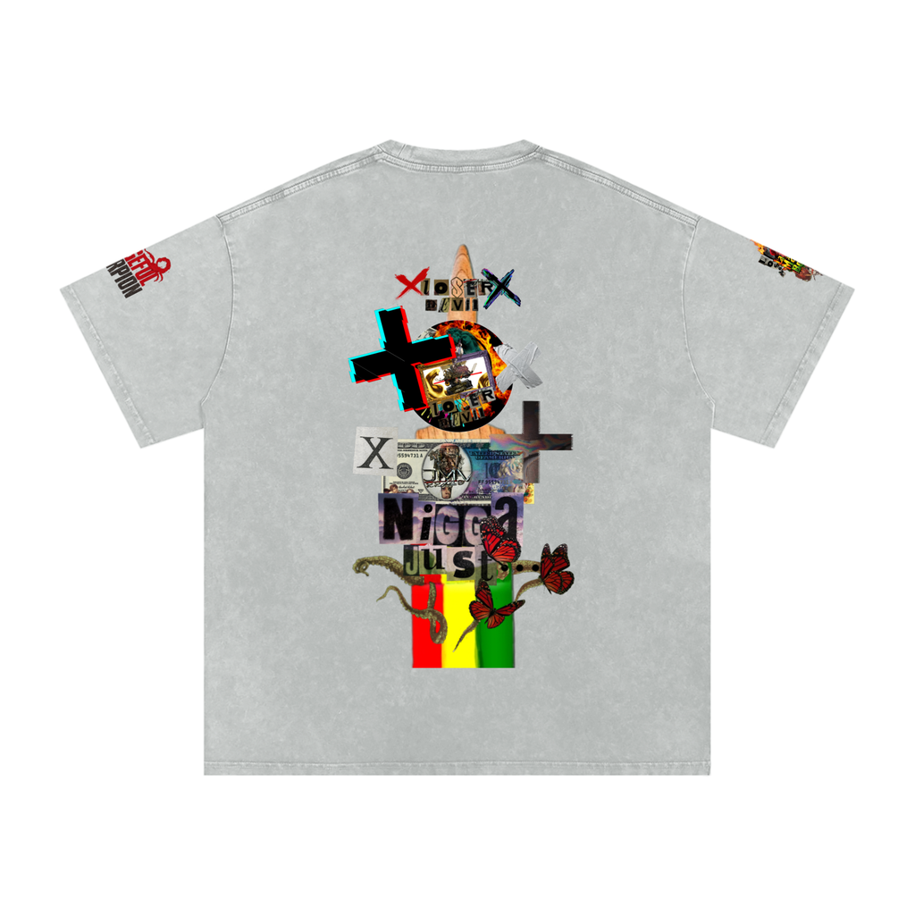 Snow Washed Oversized Cotton T-Shirt