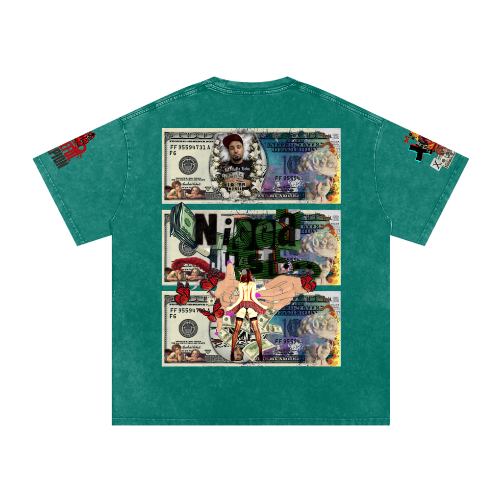 Snow Washed Oversized Cotton T-Shirt