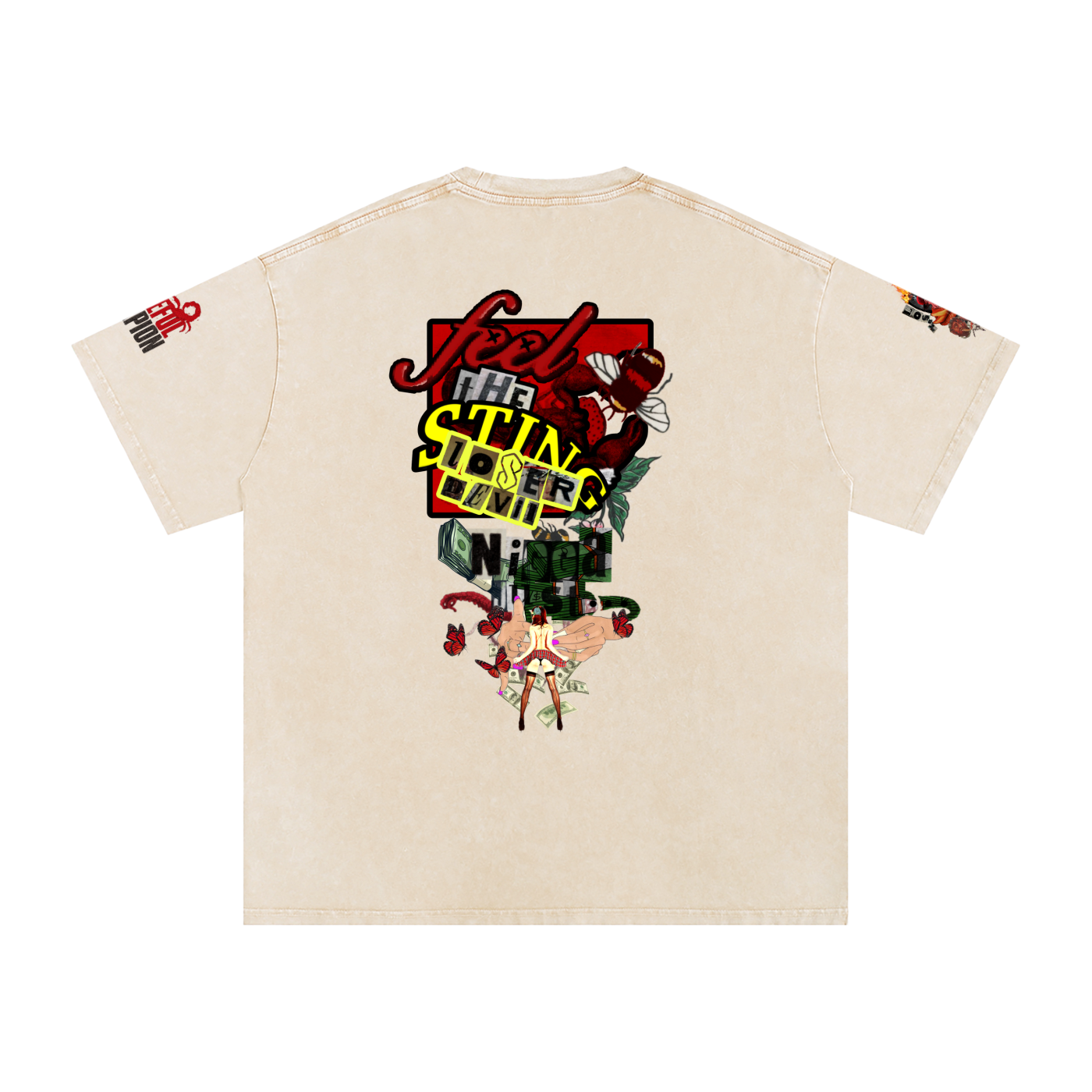 Snow Washed Oversized Cotton T-Shirt
