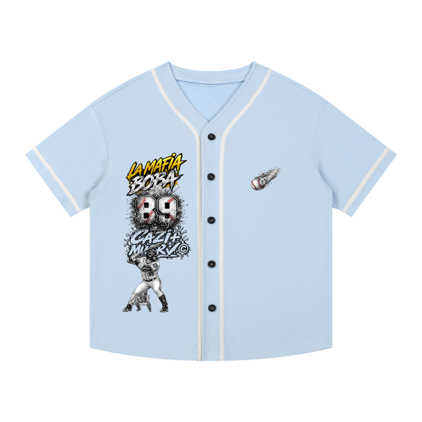 Contrast Piped Button-Up Jersey