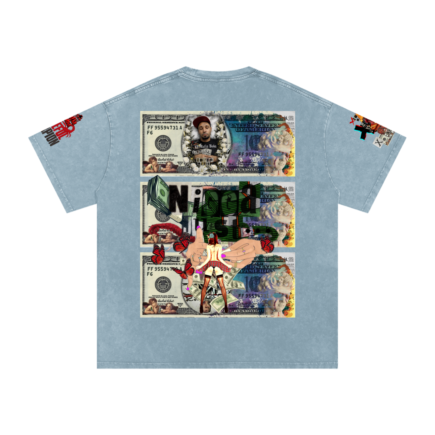 Snow Washed Oversized Cotton T-Shirt