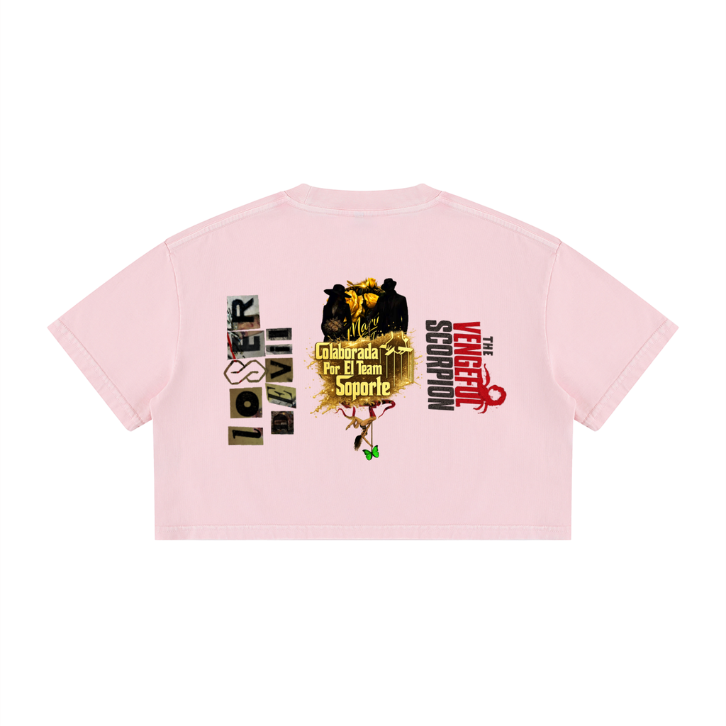 Women's Mineral Wash Cotton Crop T-Shirt