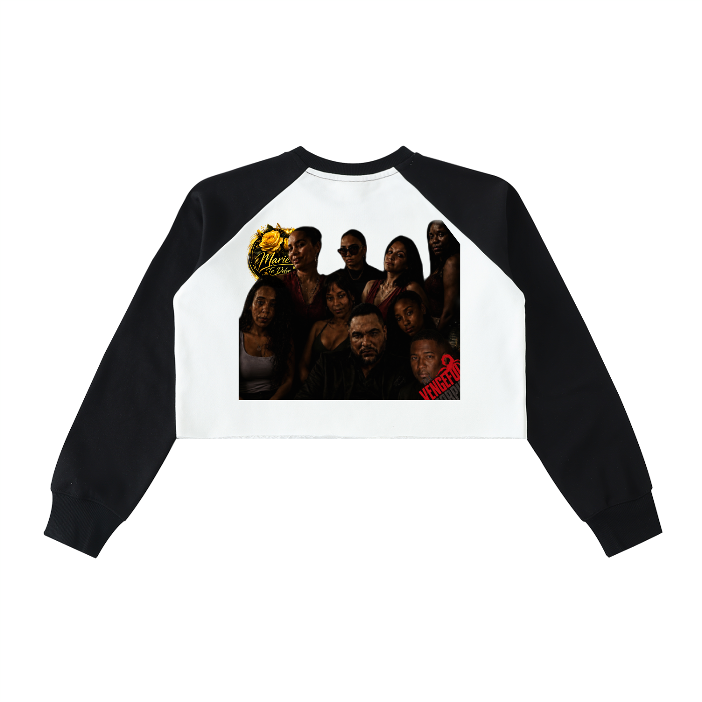 Raw-Hem Color-Block Raglan Crop Sweatshirt