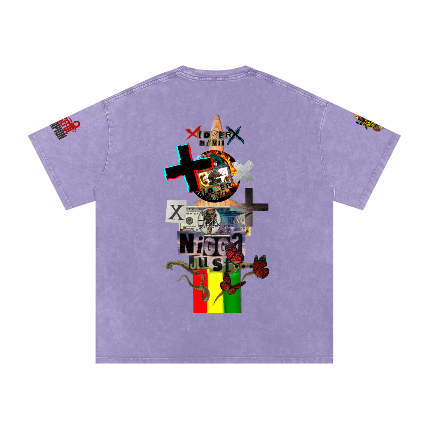 Snow Washed Oversized Cotton T-Shirt