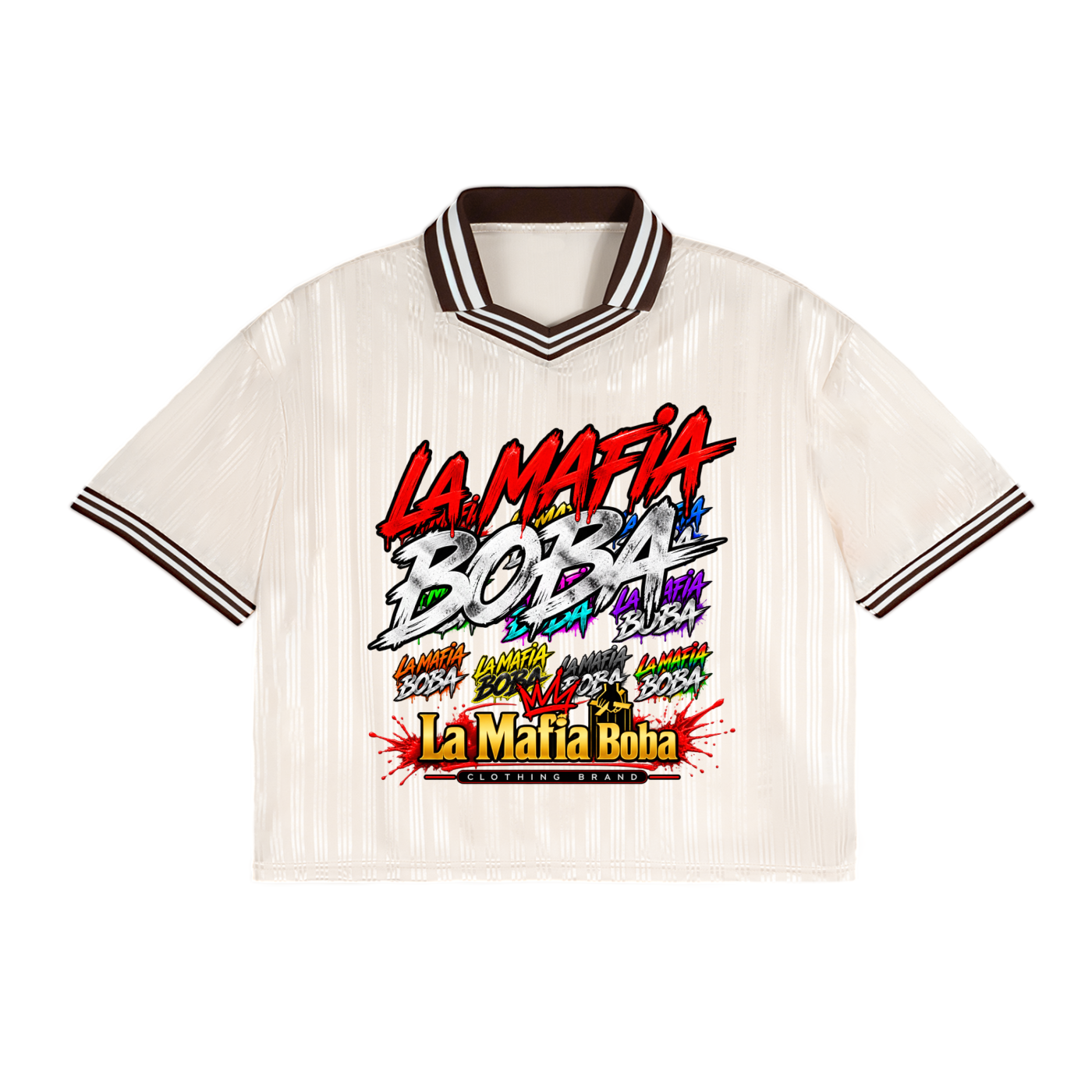 Contrast Stripes Polo Collar T-Shirt