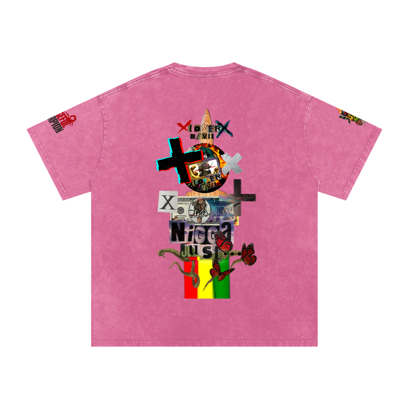 Snow Washed Oversized Cotton T-Shirt